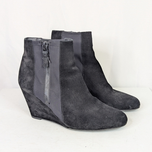 Via Spiga Filomena Suede Wedge Heel Ankle Boots Booties - Picture 1 of 9